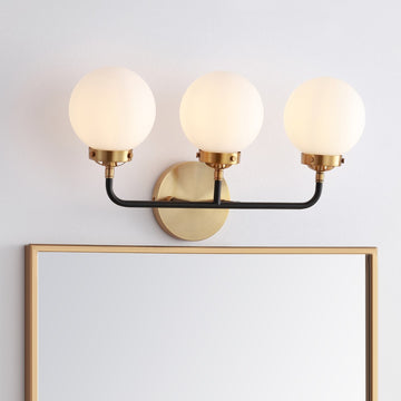 Caleb Brass Vanity Wall Sconce Frosted - JONATHAN Y